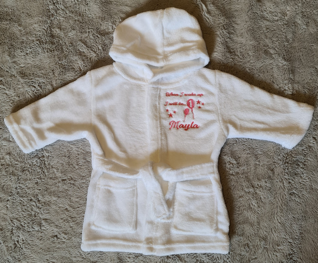 Personalised 1st birthday dressing gown